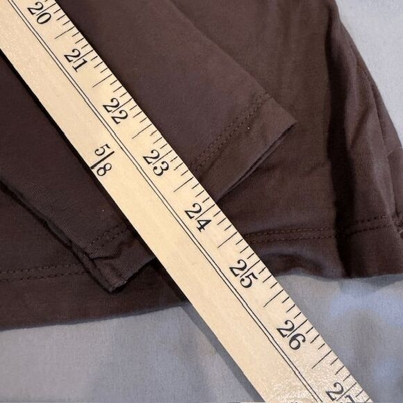 Rachel Zoe Double Layer Long Sleeve Stretch Fitted Top Dark Brown Size XL - Picture 9 of 10